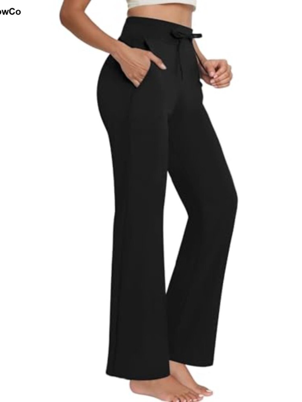 Women's Flare Yoga Pants High Waist Stretchy Drawstring Sweatpants with Pockets